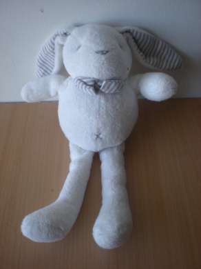 Marque Inconnue Lapin Blanc rayé beige blanc dans les oreilles - Très bon état