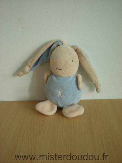 Ajena Lapin Bleu beie en velours - Très bon état