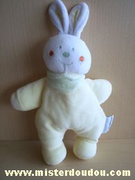 Bébérêve Lapin Jaune blanc foulard vert - Très bon état