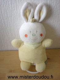 Bébérêve Lapin Jaune blanc foulard vert - Très bon état