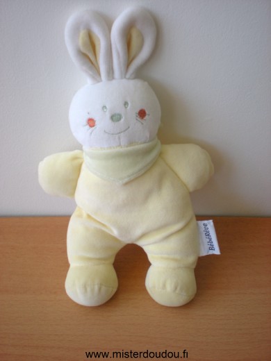 Bébérêve Lapin Jaune blanc foulard vert - Très bon état