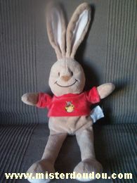 Bengy Lapin Beige tshirt rouge - Très bon état