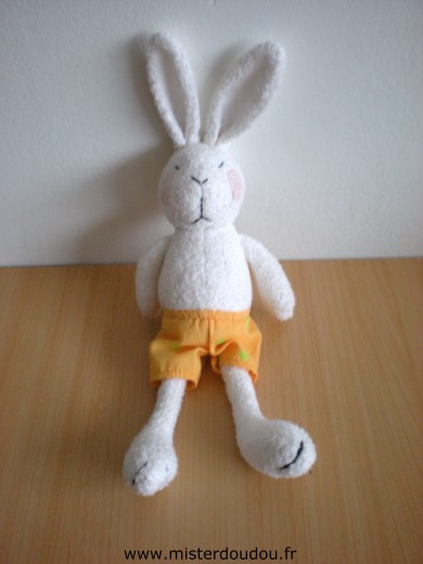 Carré blanc Lapin Blanc short orange - Très bon état
