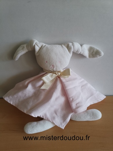 Corolle Lapin Blanc robe rose semi plat patachou - Très bon état