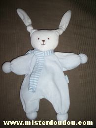 Corolle Lapin Bleu clair écharpe rayée blanc bleu - Très bon état