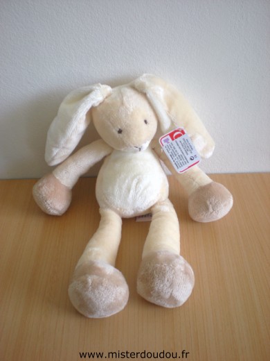 Gund Lapin Beige ecru bout des pattes marron - Neuf