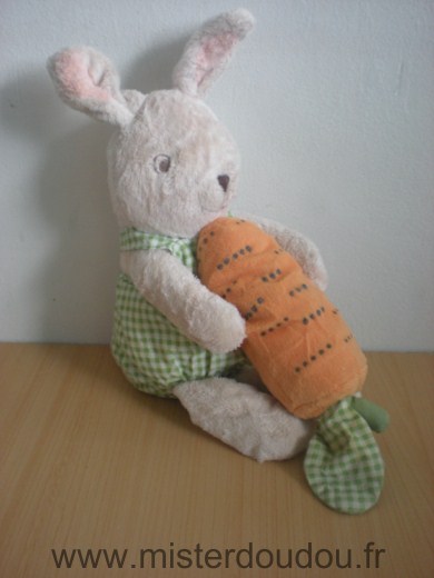 Ikéa Lapin Beige salopette vichy verte carotte orange - Très bon état
