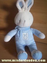 Klorane Lapin Bleu rayé blanc écharpe bleue - Très bon état