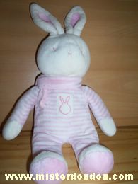 Klorane Lapin Rayé blanc rose - Très bon état