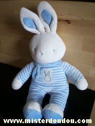 Klorane Lapin Rayé bleu blanc écharpe bleue - Très bon état