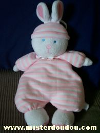 Luminou Lapin Rayé rose-blanc - Très bon état