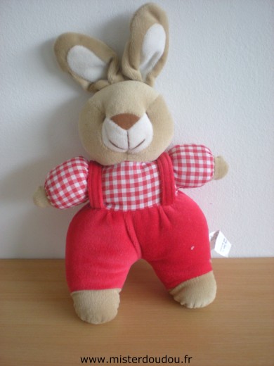 Marque Inconnue Lapin Beige salopette rouge - Très bon état