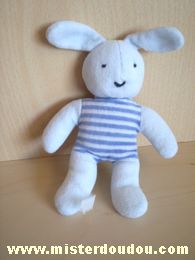 Marque Inconnue Lapin Bleu clair et rayé bleu blanc - Très bon état