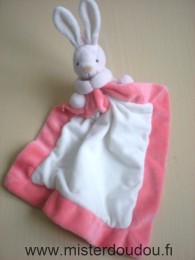 Marque Inconnue Lapin Rose mouchoir blanc rose en velour - Très bon état