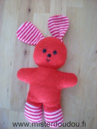 Marque Inconnue Lapin Rouge blanc tissus eponge - Etat moyen