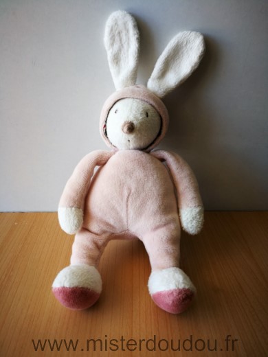 Moulin roty Lapin Rose blanc capuche myrtille - Très bon état