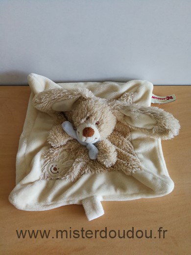 Nicotoy Lapin Beige echarpe bleue - Très bon état