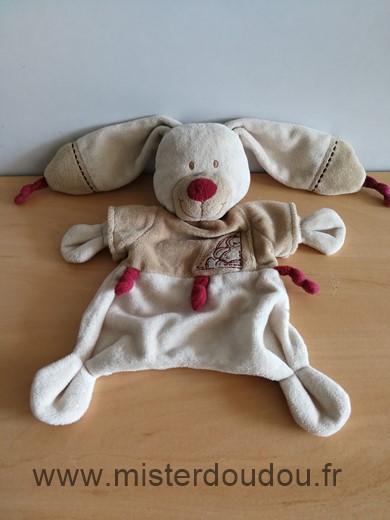 Nicotoy Lapin Beige marron bordeau - Très bon état