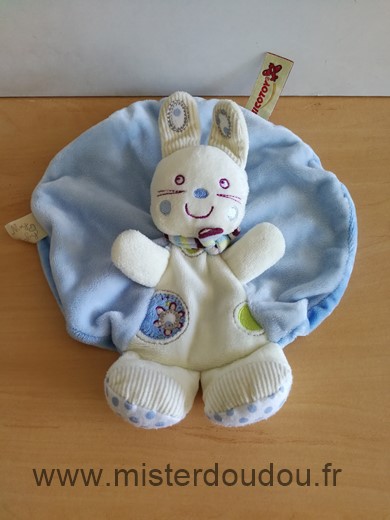 Nicotoy Lapin Blanc bleu rond - Très bon état