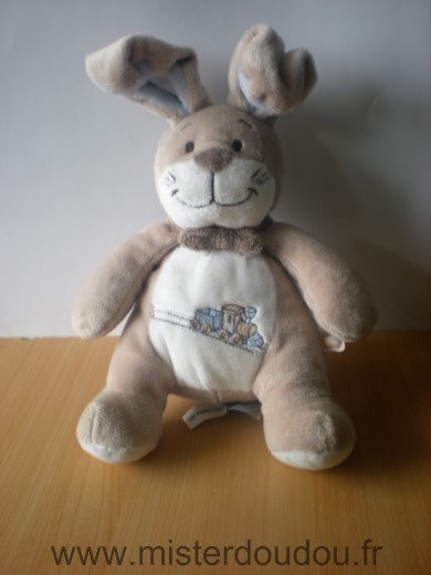 Noukie s Lapin Beige bleu blanc train oscar - Très bon état
