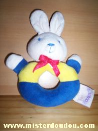 Noukie s Lapin Blanc jaune bleu - Très bon état