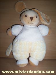 Nounours Lapin Jaune tête beige - Très bon état