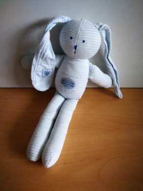 Petit bateau Lapin Raye blanc bleu milleraies - Très bon état
