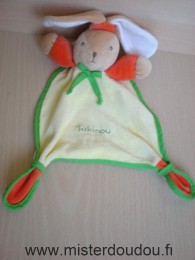 Takinou Lapin Jaune orange vert marron dessous blanc - Très bon état