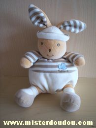 Takinou Lapin Rayé beige blanc, écru - Neuf