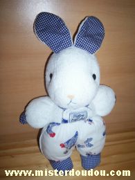 Tartine et chocolat Lapin Blanc-beu vichy-dessins poules poussins - Très bon état