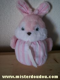 Tartine et chocolat Lapin Rose et blanc, tête en peluche - Etat moyen