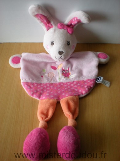 Tex Lapin Rose orange motif oiseau - Très bon état