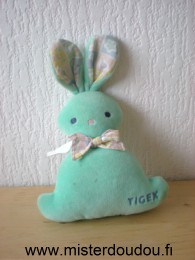 Tigex Lapin Vert en velours tissus dans les oreilles à motifs - Très bon état
