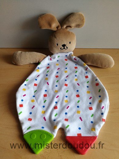 Marque Inconnue Lapin Blanc beige formes multicolores dentition - Très bon état