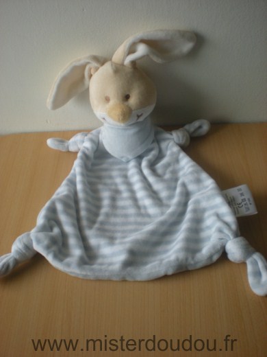 Marque Inconnue Lapin Lapinou rayé bleu et blanc foulard bleu - Très bon état
