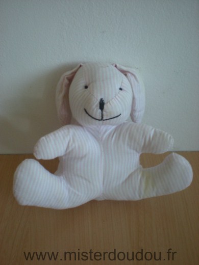 Marque Inconnue Lapin Rayé rose blanc - Très bon état