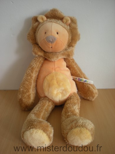 Moulin roty Lion Les zazous orange beige - Très bon état