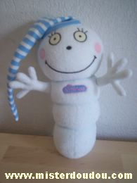 Luminou Luciole Blanc bonnet rayé bleu et blanc - Très bon état