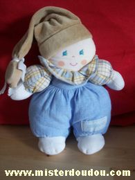 Nounours Lutin Bleu jeans bonnet marron - Très bon état