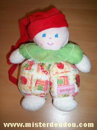 Nounours Lutin Rouge vert écru - Très bon état