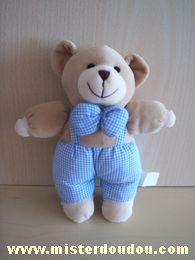 Marque Inconnue Ours Beige salopette vichy bleu - Très bon état