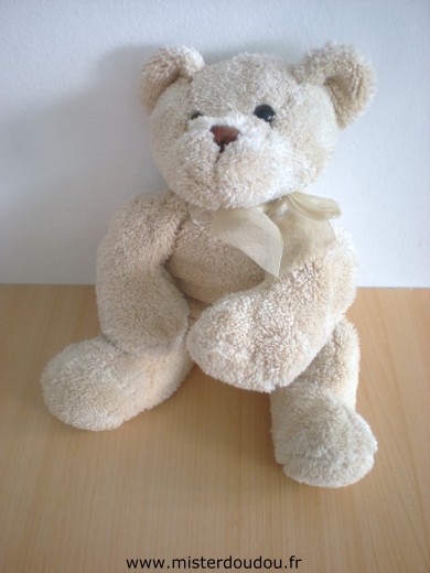 3 suisses Ours Beige ruban beige - Très bon état