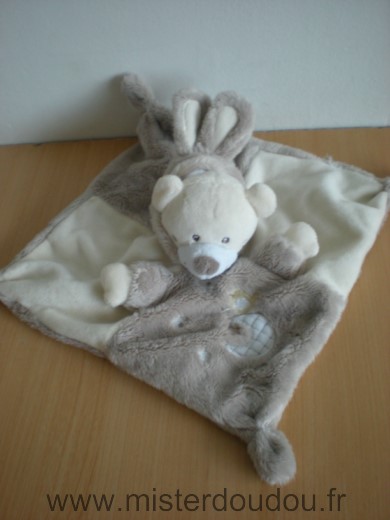 Auchan Ours Beige ecru deguise en lapin - Très bon état