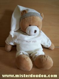 Baby nat Ours Beige écru col vichy beige - Très bon état