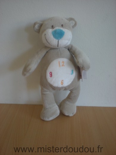 Bengy Ours Beige horloge chiffres nez bleu - Très bon état