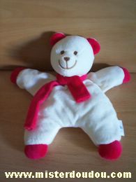 Bni Ours Blanc écharpe fushia - Très bon état