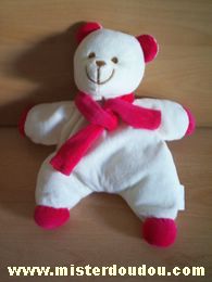 Bni Ours Blanc écharpe fushia - Très bon état