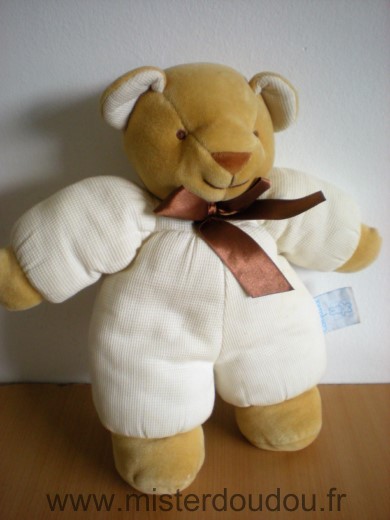 Comptine Ours Ecru beige ruban marron - Très bon état