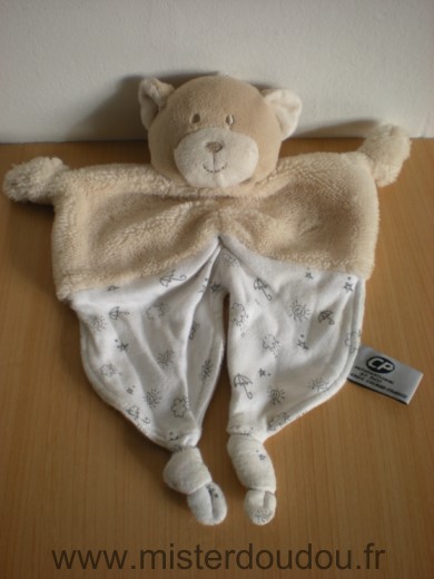 Cp international Ours Beige fourrure tissus imprime blanc - Très bon état
