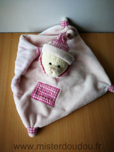 Cp international Ours Rose rayures bonnet vichy rose - Bon état